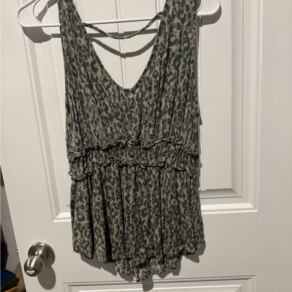 Maurices Gray Leopard Print Blouse